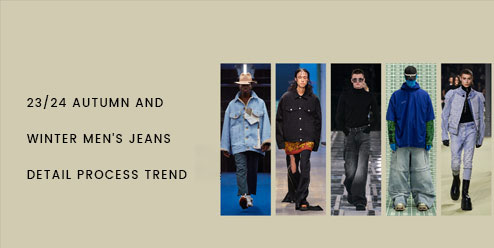 23/24 autumn and winter men's jeans detail process trend